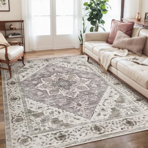 4x6 Washable Non Slip Boho Area Rug for Bedroom (Earth Tone/Multi / 4' x 6' (Rectangular))