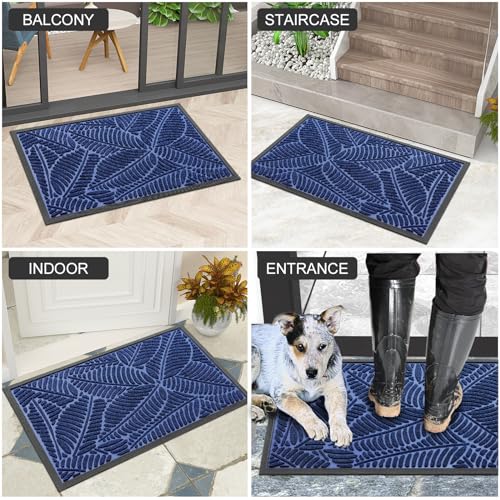 Waterproof Front Doormat (Navy / 47" X 32")