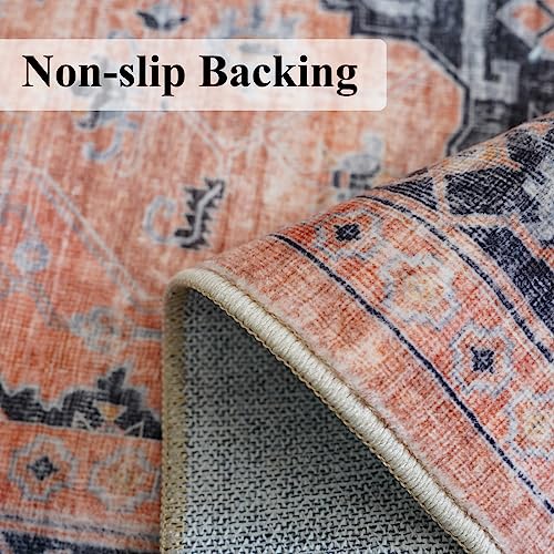 Washable 2x3 Small Area Rug (2' x 3' (Rectangular) / Orange)