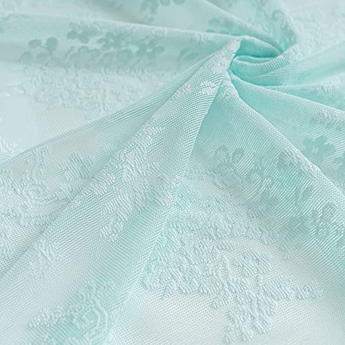 Vintage Lace Curtains 96 Inches Long (Aqua / 52"W x 96"L (Pack of 2))