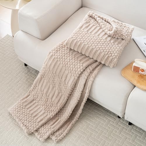 90x90 Inch Brown Queen Large Blanket (Light Brown / Queen(90x90))