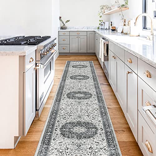 Hallway Washable Runner Rug (2' x 10' (Rectangular) / Grey)