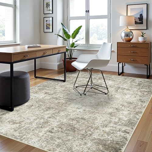 5x7 Area Rugs for Living Room Washable Bedroom Dining Room Beige Brown (Beige/Brown / 5' x 7' (Rectangular))