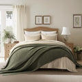HOME Chunky Chenille Knit Throw Blanket (Olive Green / 90" X 90")