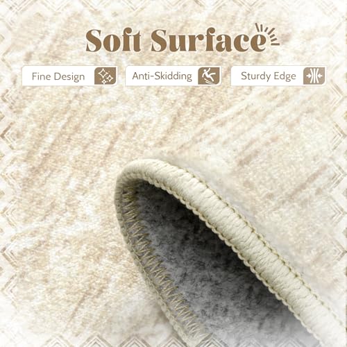 2x8 Washable Runner Rug (Beige / 2' x 8' (Rectangular))