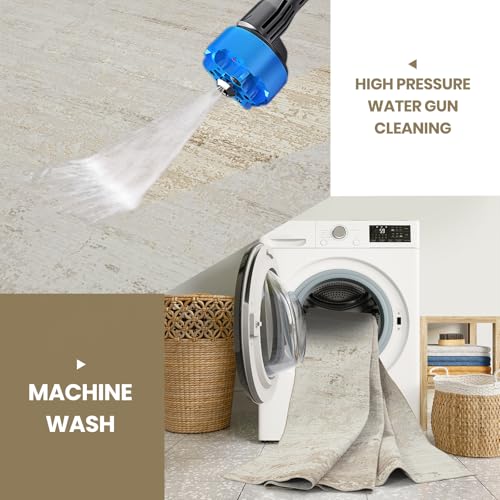 8x10 Neutral Washable Area Rugs for Living Room (8' x 10' (Rectangular) / Light Brown-light Yellow-beige Brown-white)
