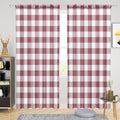 53 x 84 Inch Linen Buffalo Plaid Check Curtains Blackout Room Darkening Thermal Insulated Pink Buffalo Checkered Window Drapes Farmhouse Bedroom Living Room Rod Pocket Tab Curtain 2 Panels (Pink / 53"W x 84"L (Pack of 2))