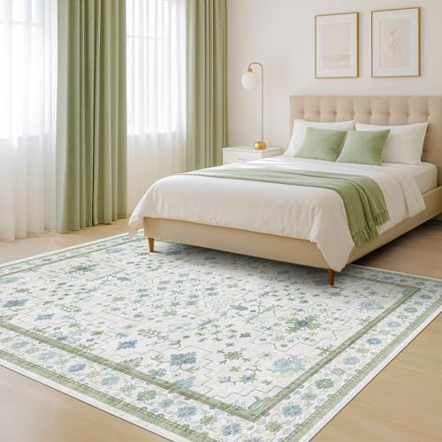 Cream Oushak 6x9 Bedroom Rug (6' x 9' (Rectangular) / Cream Green)