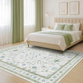 Cream Oushak 6x9 Bedroom Rug (6' x 9' (Rectangular) / Cream Green)