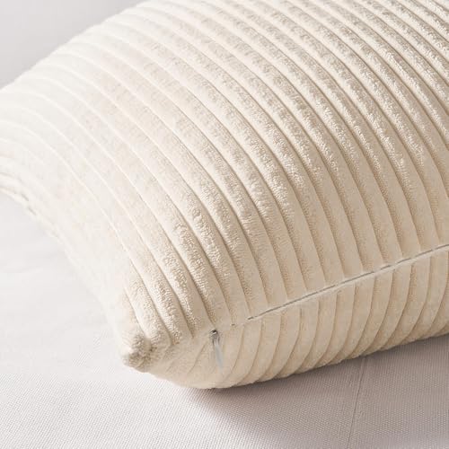 4 Packs Neutral Decorative Throw Pillows Covers 18x18 Inch for Living Room Couch Bed Sofa (Neutral / 18" x 18" (Pack of 4))