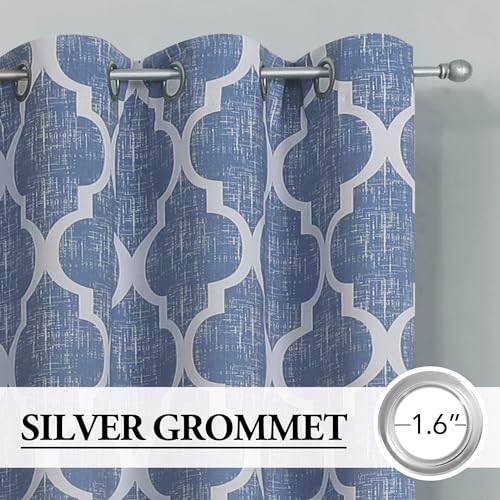 Moroccan 100% Blackout Curtains Bedroom Blue 50x96 2 Panels (Grommet | Blue / 50"W x 96"L (Pack of 2))