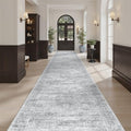 Washable Hallway Runner Rug 3x16 Kitchen Entry Rugs Non (Grey / 3' x 16' (Runner))