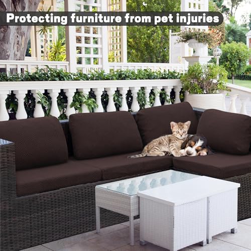 8Pcs Outdoor Cushion Covers (Coffee Color / 8PCS)