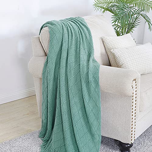 Dark Cyan Throw Blanket 60x80 Inch Knitted Soft Throw Sofa Blanket (Dark Cyan / 60"x80")
