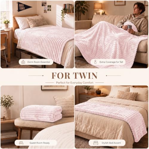Pink Twin Blanket for Bed (Pink / Twin (60" x 80"))