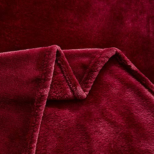 Large Flannel Fleece Throw Blanket (60"x80" / Burgundy)