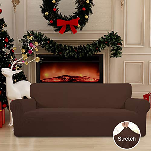 Stretch Oversized Sofa Couch Slipcover Washable Coffee (X-Large Sofa / Coffee)