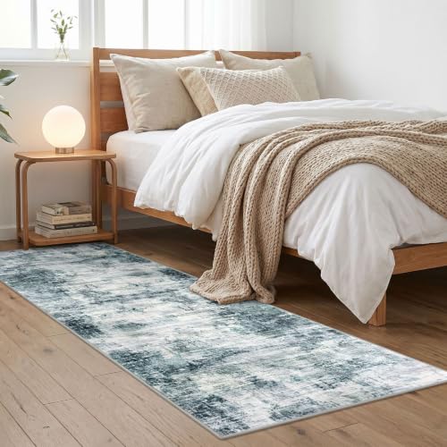 Abstract Runner Rug 2x6 Ft Washable Runners for Hallways (Sage/Grey/White / 2' x 6' (Rectangular))