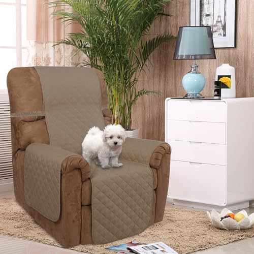 Reversible Recliner Chair Covers (Taupe/Taupe / 28''recliner-oversized)