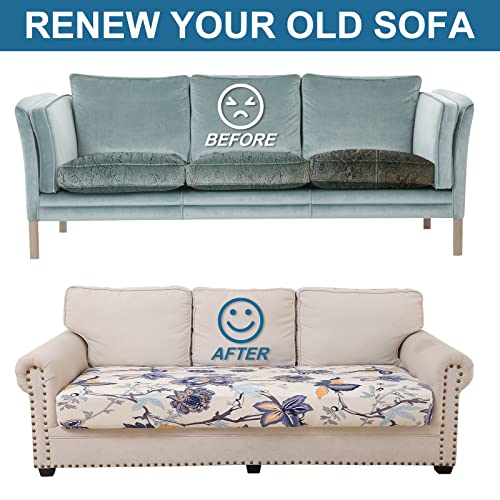 Printed Couch Cushion Covers (Beige / Seat Medium)