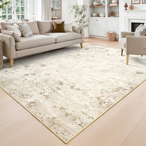 Washable 5x7 Beige Area Rug with Non (Beige / 5' x 7' (Rectangular))
