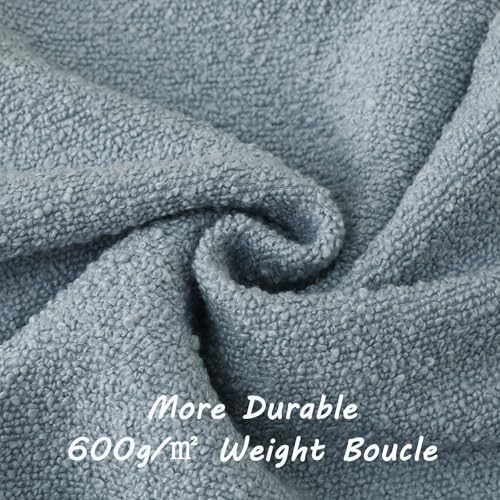 Pack of 2 Boucle Textured Throw Pillow Covers 18x18 Inch (Dusty Blue / 18" x 18" (Pack of 2))