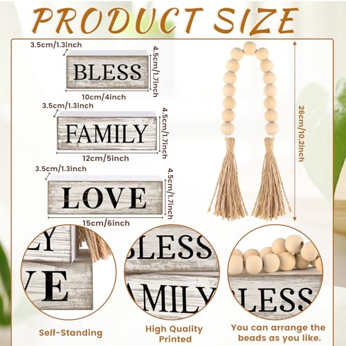 4 Pcs Farmhouse Table Decor (Bless)