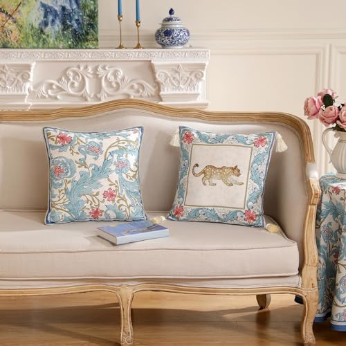 Designer Vintage Linen Throw Pillow Cover (18" x 18" (Pack of 2) / Fromm B)