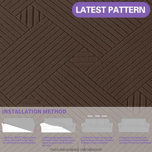 Oversized Super Stretch Couch Cover (- Coffee / X-Large (92"-115"))