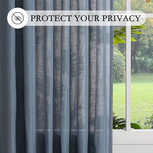 Living Room Curtains 90 Inches Long Farmhouse Light Filtering Privacy Curtain Drapes for Patio Door (50"W x 90"L (Pack of 2) / Dusty Blue-new)