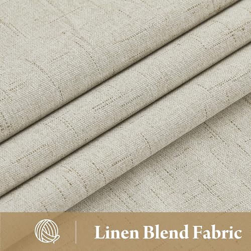 100% Blackout Linen Curtains 84 inches Long 2 Panels Set (Z - Beige / 52"W x 84"L (Pack of 2))