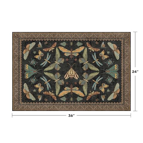 Small Black Entryway Rug (2' x 3' (Rectangular) / Black / Multi)