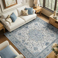 Washable Area Rug (Blue/White/Gray / 6' x 6' (Square))