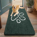 Dog Door Mat for Muddy Paws (48"X30" / Green and White)