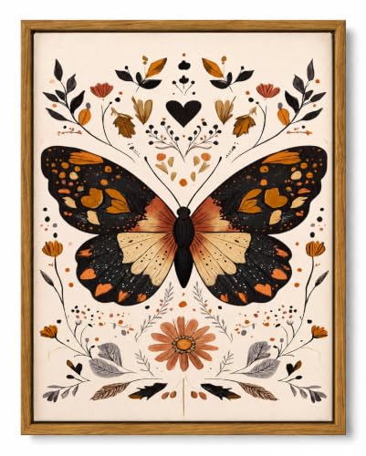 Framed Vintage Butterfly Wall Art (Butterfly-2 / 16"L x 24"W)