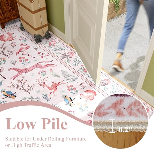 2x4 Rug for Entryway (Pink (Animal) / 2' x 4' (Rectangular))