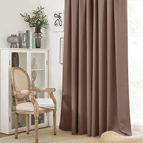 Blackout Curtains for Bedroom Living Room Nursery 72 inches Long (Mocha / 34"W x 72"L (Pack of 2))