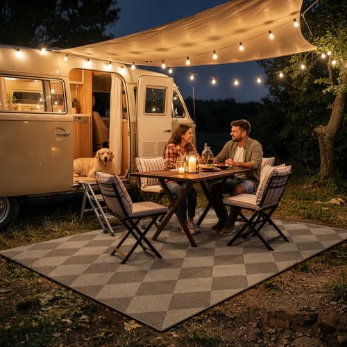 Checkered Easy Jute 5x7 Outdoor Patio Rug (5' x 7' (Rectangular) / Nature/Checkerboard -2)