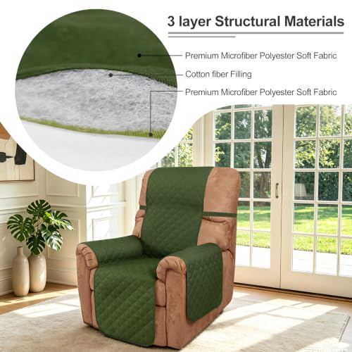 Reversible Recliner Chair Covers (Huntergreen/Sage / 28'' Recliner)