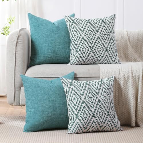 Throw Pillow Covers 20x20 (Aqua / 20" x 20" (Pack of 4))