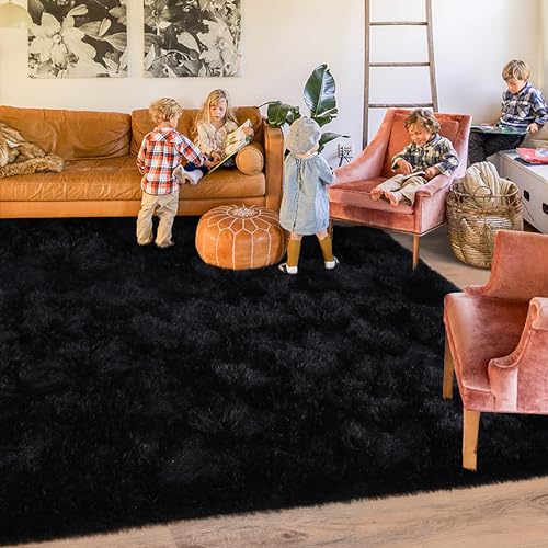 Black Rug for Bedroom (4' x 6' (Rectangular) / Black)