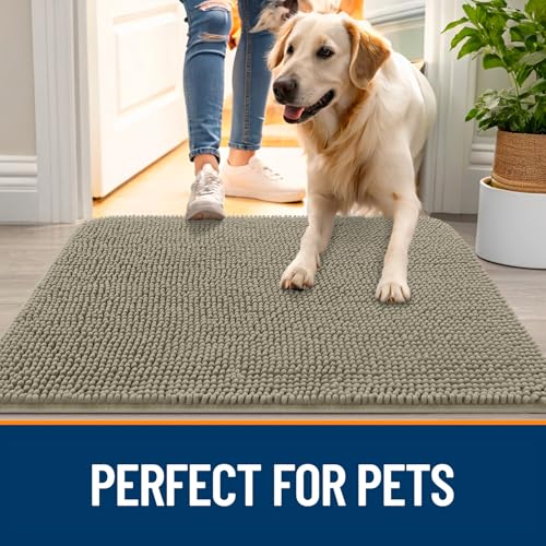 Dog Door Mat for Muddy Paws 50x30 (Warm Taupe / 50" X 30")