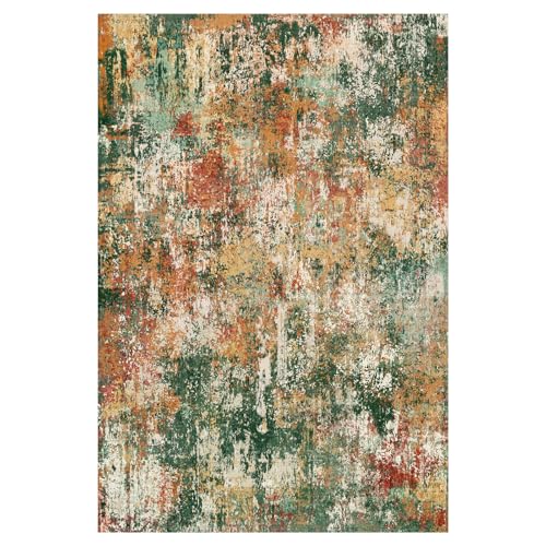 Washable Runner 2'x6' Abstract Area Rug for Hallway Green Multi (Green/Orange/Red/Blue / 2' x 6' (Runner))
