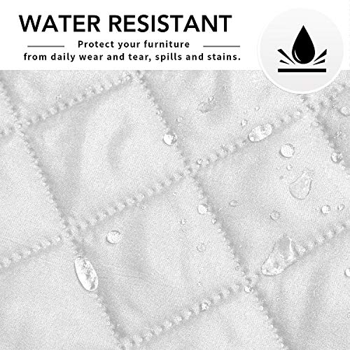 Sectional Couch Covers for Dogs L Shape Sofa Cover Reversible Sofa Slipcover Chaise Lounge Cover Furniture Protector Cover for Pets Dog Cat (42" x 68" / White/White)