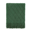 Green Throw Blanket 50x60 Inch Boho Knitted Soft Throw Sofa Blanket (Green / 50"x60")