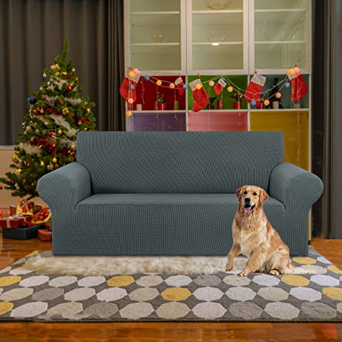 Stretch Loveseat Couch Cover (Grey / Medium)