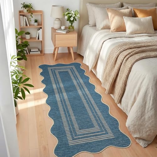 2x8 Blue Runner Rug (Jute Blue / 2' x 8' (Rectangular))