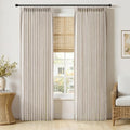 Cream White Pinch Pleated Linen Curtains 96 Inches Long 2 Panels (Cream White / 40"W x 96"L (Pack of 2))
