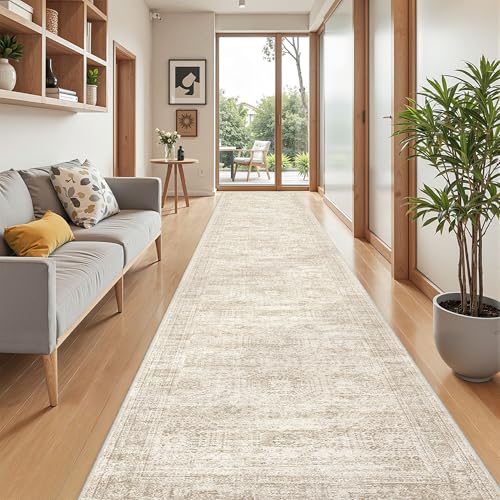 2'6 x 14' Runner Rug Non Slip (Beige/Ivory / 2'6" x 14' (Runner))