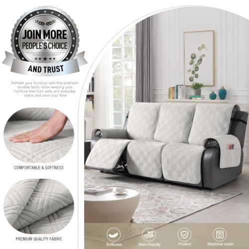 100% Waterproof Recliner Sofa Cover (Off White / 3 Seater Standard)